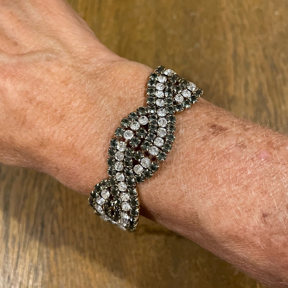 J Crew Tiny Rhinestone Wave Bracelet